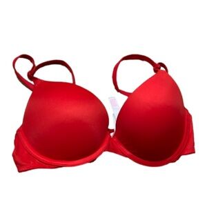 Pink Victoria’s secret red push up bra size 32C